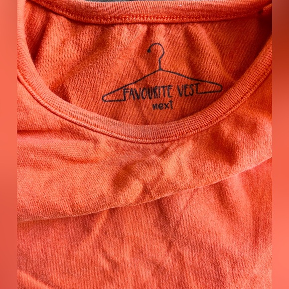 Next Direct Bright Orange Ruffle Sleeve Top - Picture 2 of 4